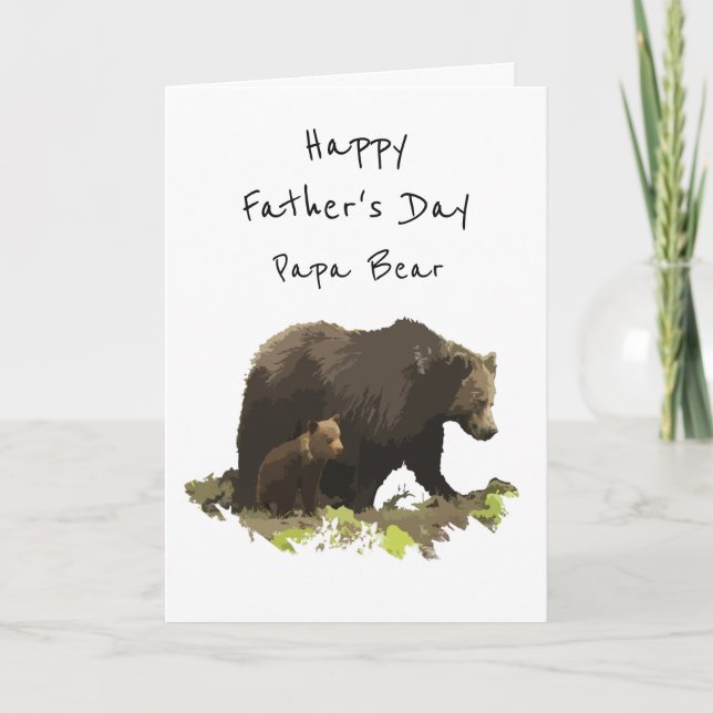 Carte Bonne Fête des pères Papa Ours Papa, Père (Devant)