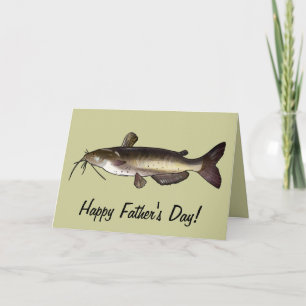 Carte Bonne Fête des pères : poisson-chat