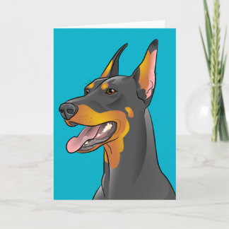 Carte Bonne Fête des pères Pop Art Doberman Card