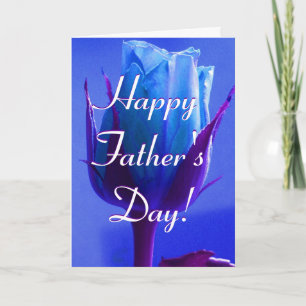 Carte Bonne Fête des pères Rose bleu I