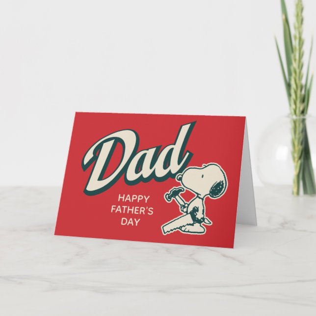 Carte Bonne fête des Pères | Snoopy Bricoleur (Devant)