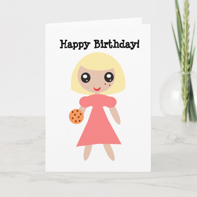 Carte Bonne Fille Cookie Anniversaire (Devant)