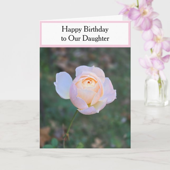 Carte Bonne fille d'anniversaire Pastel Rose Roses (Orchidée)