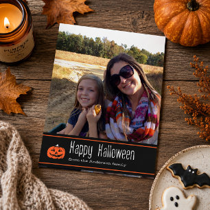 Carte Bonne Halloween avec Citrouille Photocarte