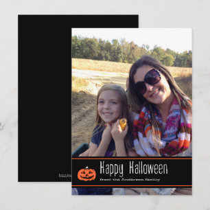 Carte Bonne Halloween avec Citrouille   Photocarte