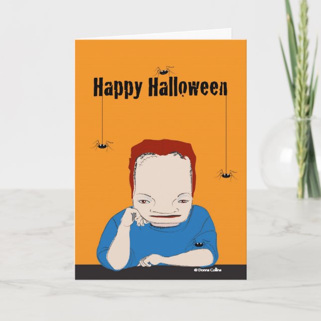 Carte Bonne Halloween Frankenstein Spider Card (Devant)