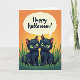 Carte Bonne Halloween Herbe Verte