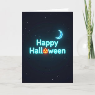 Carte Bonne Halloween Lune Bleue