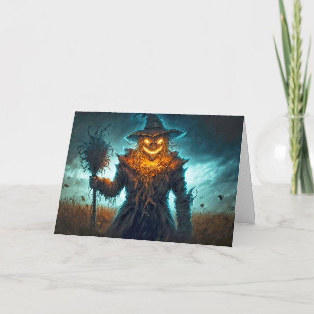 Carte Bonne Halloween Sinister Scarecrow (Devant)
