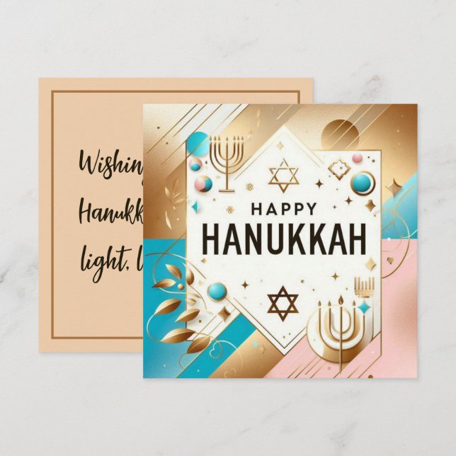 Carte Bonne Hanoukka (Devant / Derrière)
