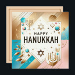 Carte Bonne Hanoukka<br><div class="desc">Hanoukka joyeuse avec une citation en arrière La célébration juive de huit jours connue sous le nom d'Hanoukka ou Chanukah commémore le réengagement pendant le deuxième siècle avant J.-C. du Second Temple à Jérusalem, où selon la légende les Juifs se sont levés contre leurs oppresseurs greco-syriens dans la Révolution Maccabéenne....</div>