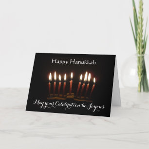 Carte Bonne Hanoukka Lit Menorah