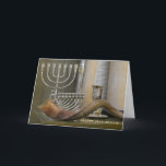 Carte Bonne Hanoukka, Menorah Greeting Card<br><div class="desc">Bonne carte de voeux de Noël juif Hanoukka. Photo originale de Marcia Socolik,  avec Ram's Horn (shofar),  menorah,  et tasse d'argent. Tous droits réservés © 2020 Marcia Socolik.</div>
