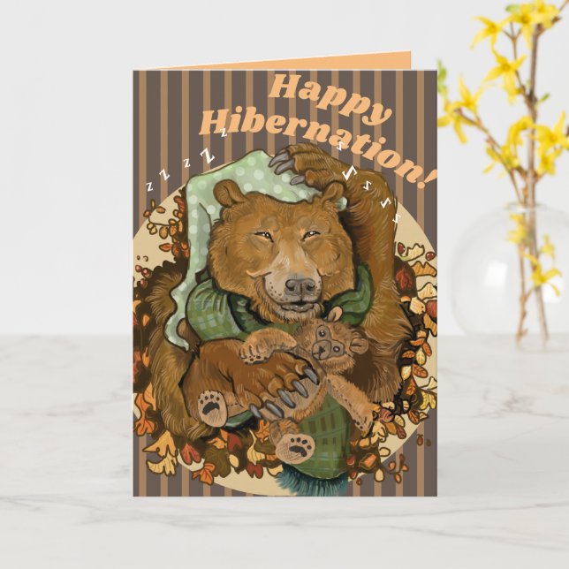 Carte Bonne Hibernation Cendly Bear Card (Fleur jaune)