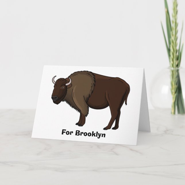 Carte Bonne illustration de bison américain (Devant)