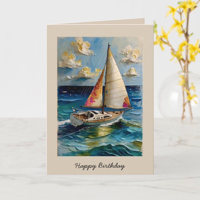 Carte Bonne navigation d'anniversaire (Fleur jaune)