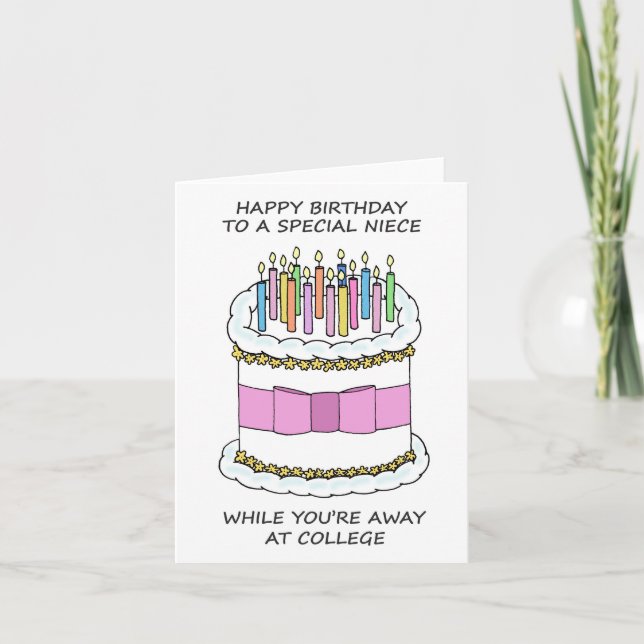 Carte Bonne nièce d'anniversaire à l'université (Devant)