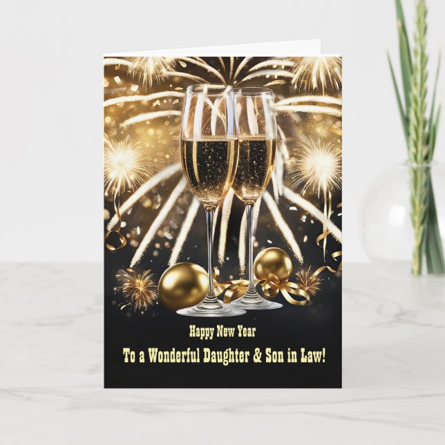 Carte Bonne nouvelle année Fils de fille en droit mari (Devant)