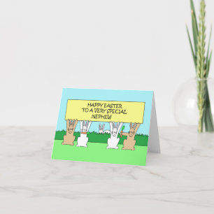 Carte Bonne Pâques à Nephew Cartoon Bunnies