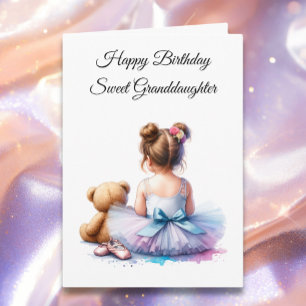 Carte Bonne petite-fille d'anniversaire   Ballerina et T