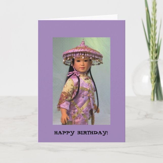 Carte Bonne poupée asiatique d'anniversaire (Devant)