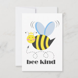 Carte Bonne princesse d'abeille avec couronne et slogan 