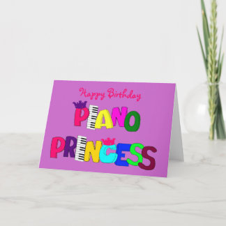 Carte Bonne princesse Piano Anniversaire