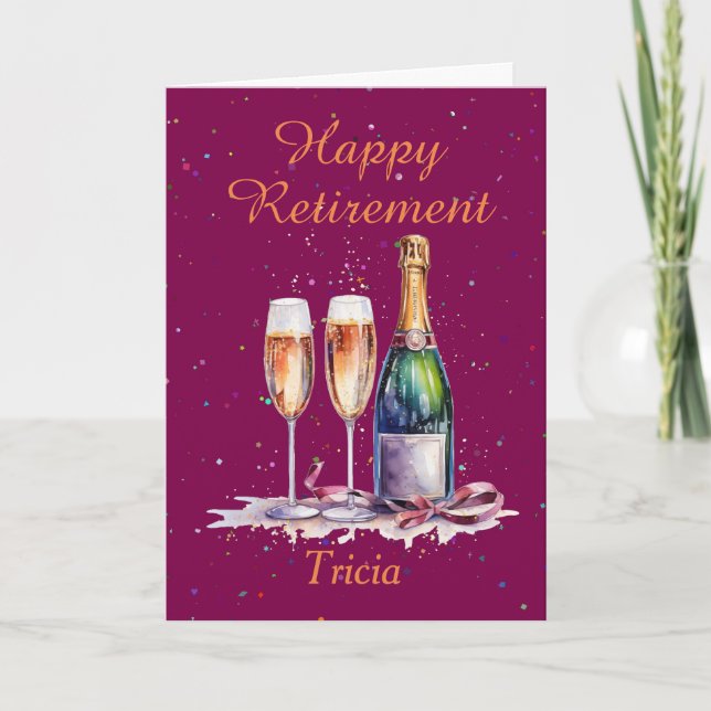 Carte Bonne retraite Bubbly fête la fête (Devant)