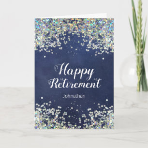 Carte Bonne retraite Faux Parties scintillant Confetti