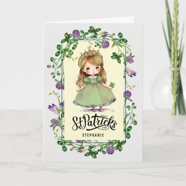 Carte Bonne Saint Patrick. Princesse d'Irlande (Devant)