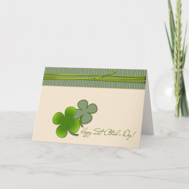 Carte Bonne Saint Patrick. Shamrock (Devant)