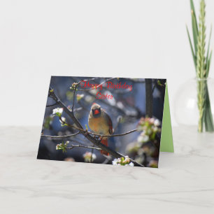 Carte Bonne soeur d'anniversaire Cardinal féminin
