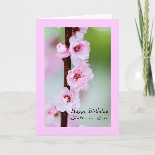 Carte Bonne soeur d'anniversaire en droit (Devant)