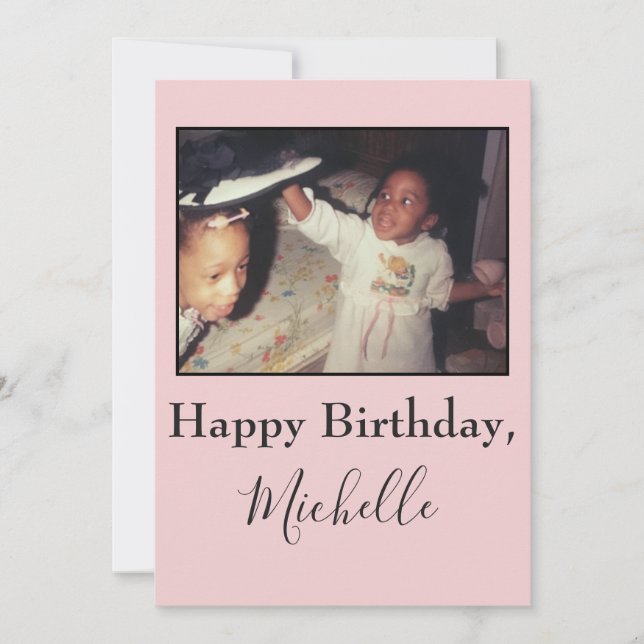 Carte Bonne soeur d'anniversaire rose photo (Devant)