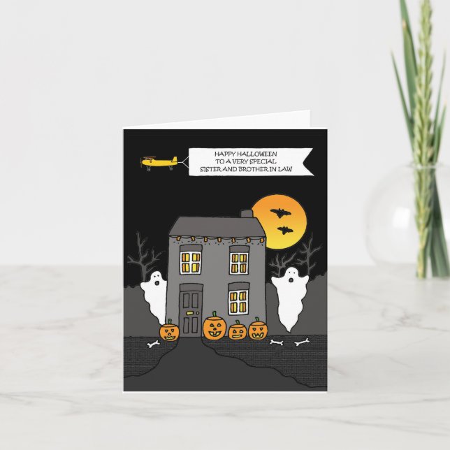 Carte Bonne soeur d'Halloween et frère en droit (Devant)