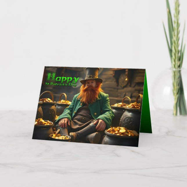 Carte Bonne St Patrick's Day Leprechaun HGC03 (Devant)