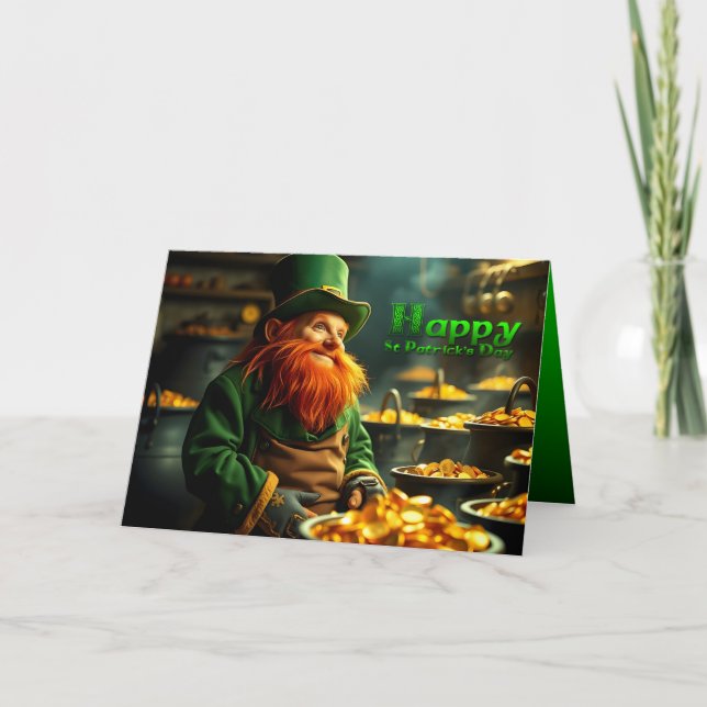 Carte Bonne St Patrick's Day Leprechaun HGC05 (Devant)