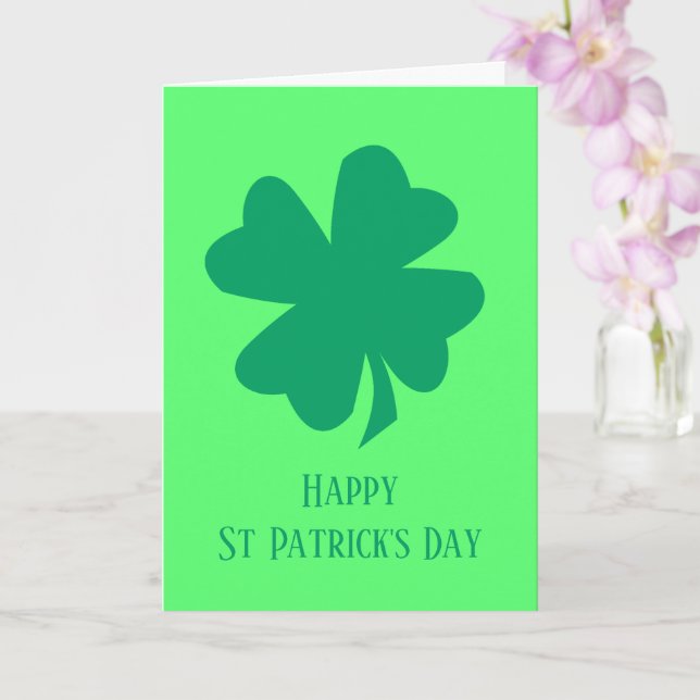 Carte Bonne St Patrick's Day Shamrock vert irlandais 202 (Orchidée)