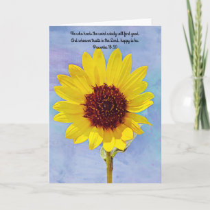 Carte Bonne Sunflower Scripture Card Proverbes 16:20