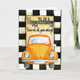 Carte Bonne Voiture Vintage Anniversaire