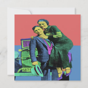 Carte Bonnie et Clyde Pop Art