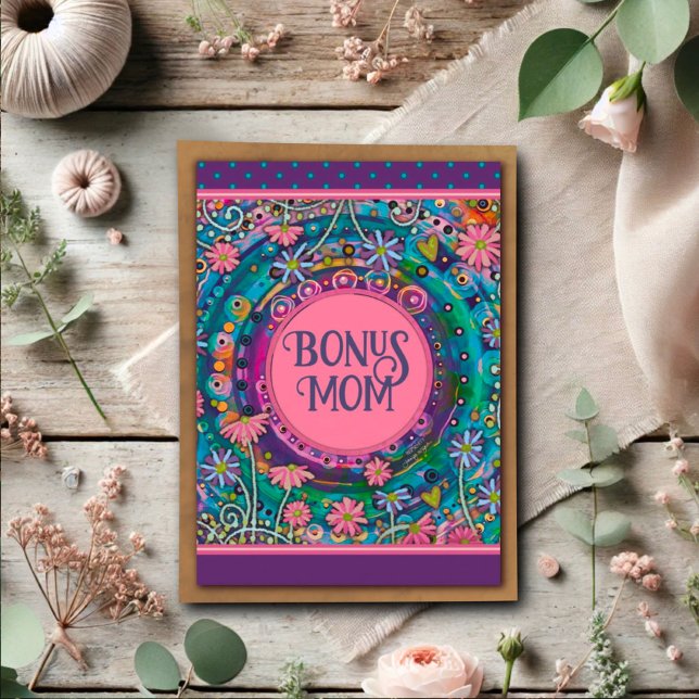 Carte Bonus Mom Floral Plutôt unique fête des mères (Créateur téléchargé)