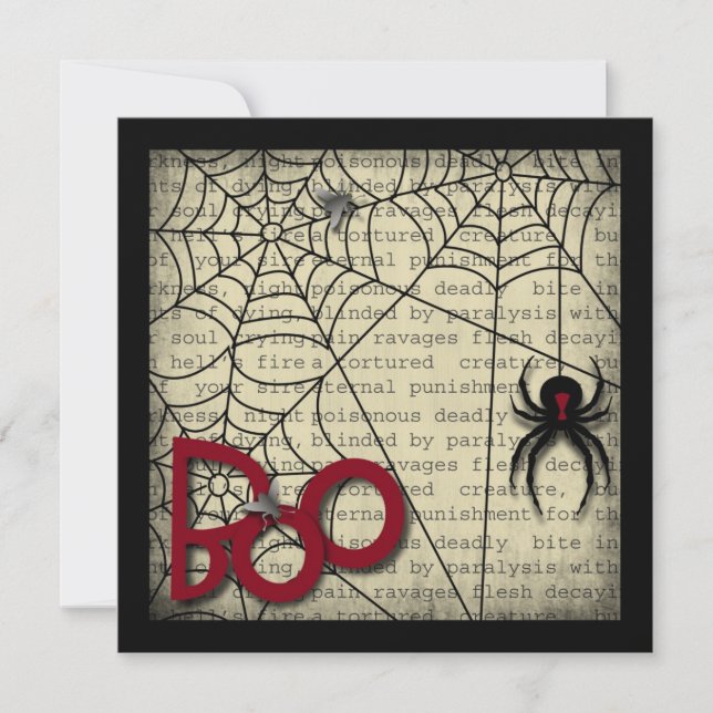 Carte Boo Black Widow Spider & Texte Déplaisant pour Hal (Devant)