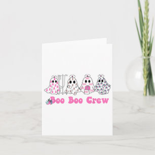 Carte Boo Boo Crew Cancer du sein Ghost Nurse Halloween