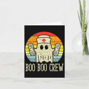 Carte Boo Boo Crew Ghost Nurse Retro Halloween Nurse R