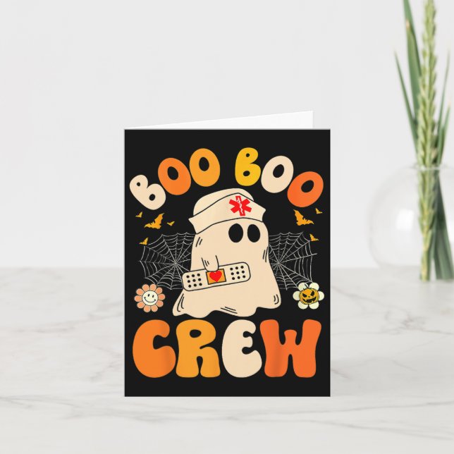 Carte Boo Boo Crew Nurse Ghost Halloween (Devant)