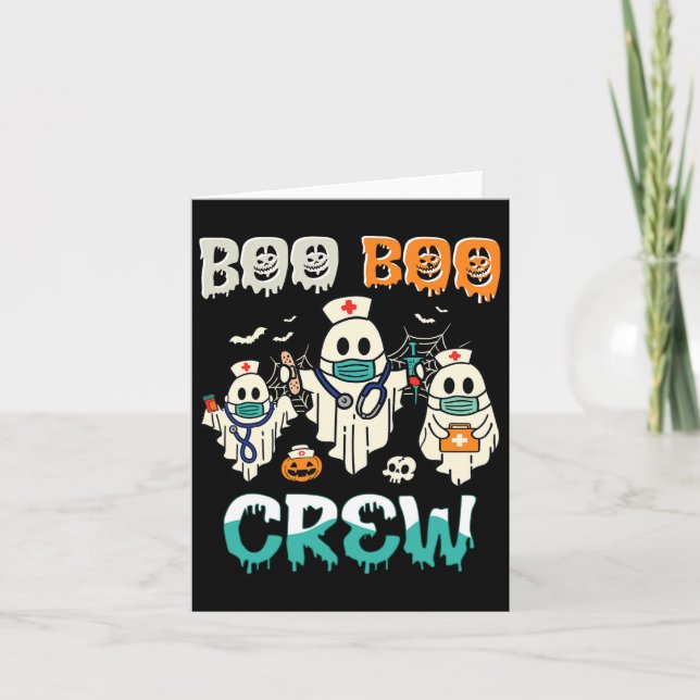 Carte Boo Boo Crew Nurse Halloween Ghost Costume Matchin (Devant)
