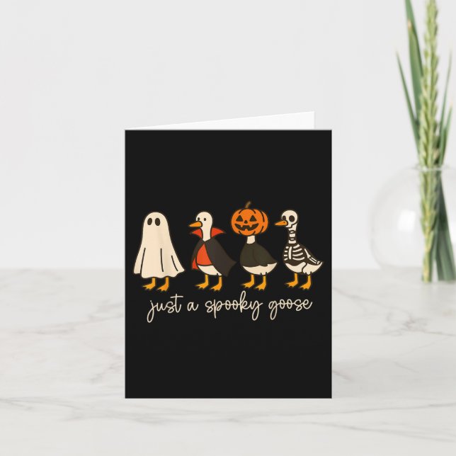 Carte Boo Fantôme Oie Halloween Spooky Goose Automne Squ (Devant)
