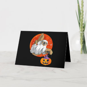 Carte Boo Halloween Avec Sloth Witch Casquette Et Spider