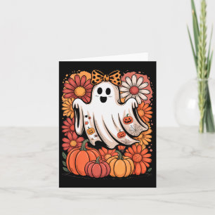 Carte Boo Halloween mignon Fille Fille Coquette Bow Auto